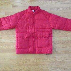 MEN'S SIZE L COAT RED QUILTED PUFFER WINTER OUTERWEAR JACKET